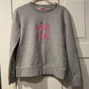 Kate Spade gray “Wink Wink” lightweight sweatshirt XS